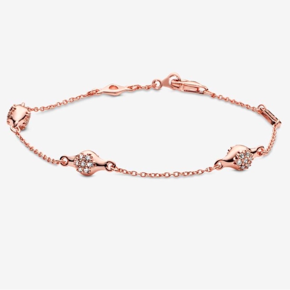 Pandora Rose Gold Bracelet with Sparkling Accents